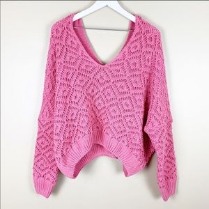 POL Pink Oversized Sweater chenille